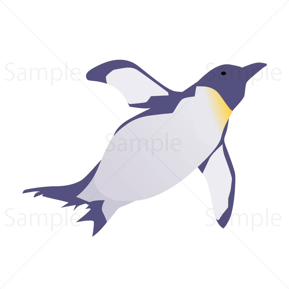 泳ぐペンギンのイラスト素材
