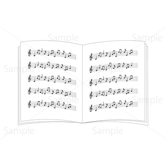 シンプルな楽譜のイラスト素材