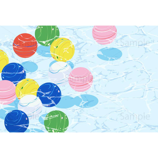 水に浮かぶ水風船のイラスト素材