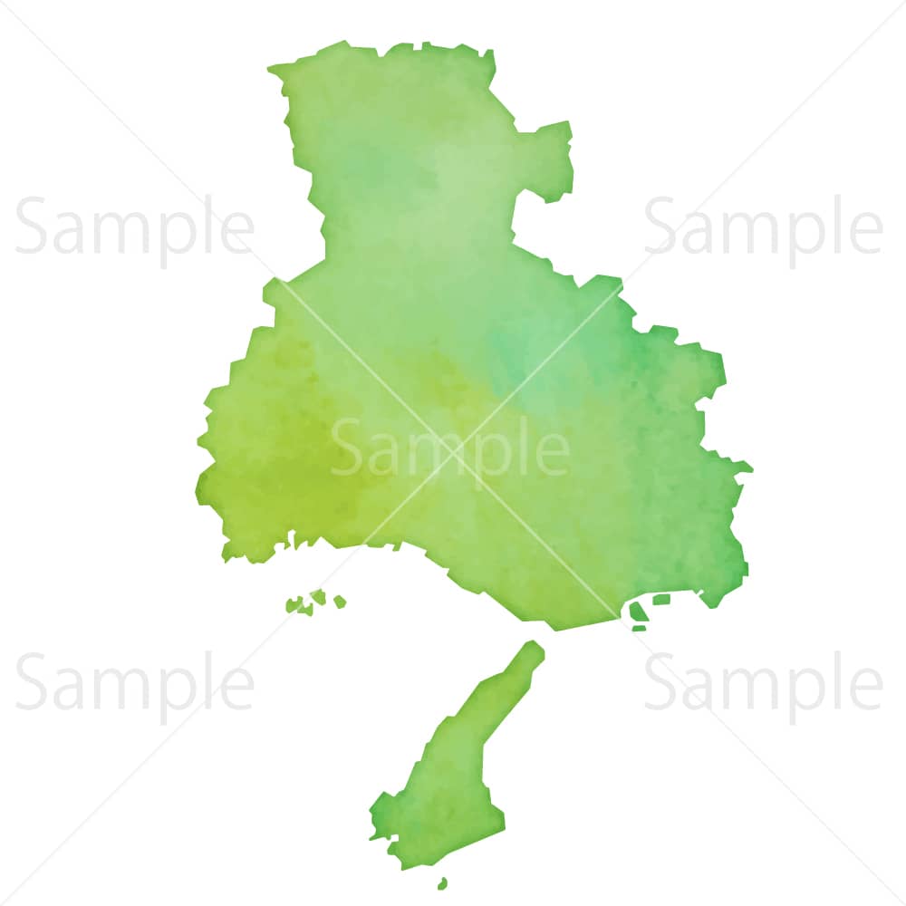 水彩風の地図 兵庫県のイラスト素材