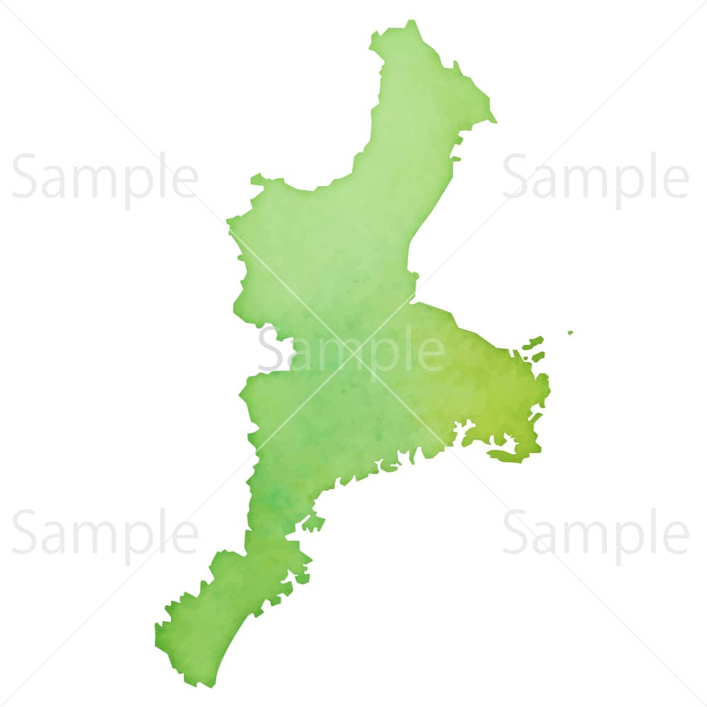 水彩風の地図 三重県のイラスト素材