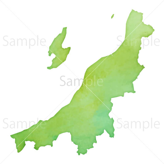 水彩風の地図 新潟県のイラスト素材