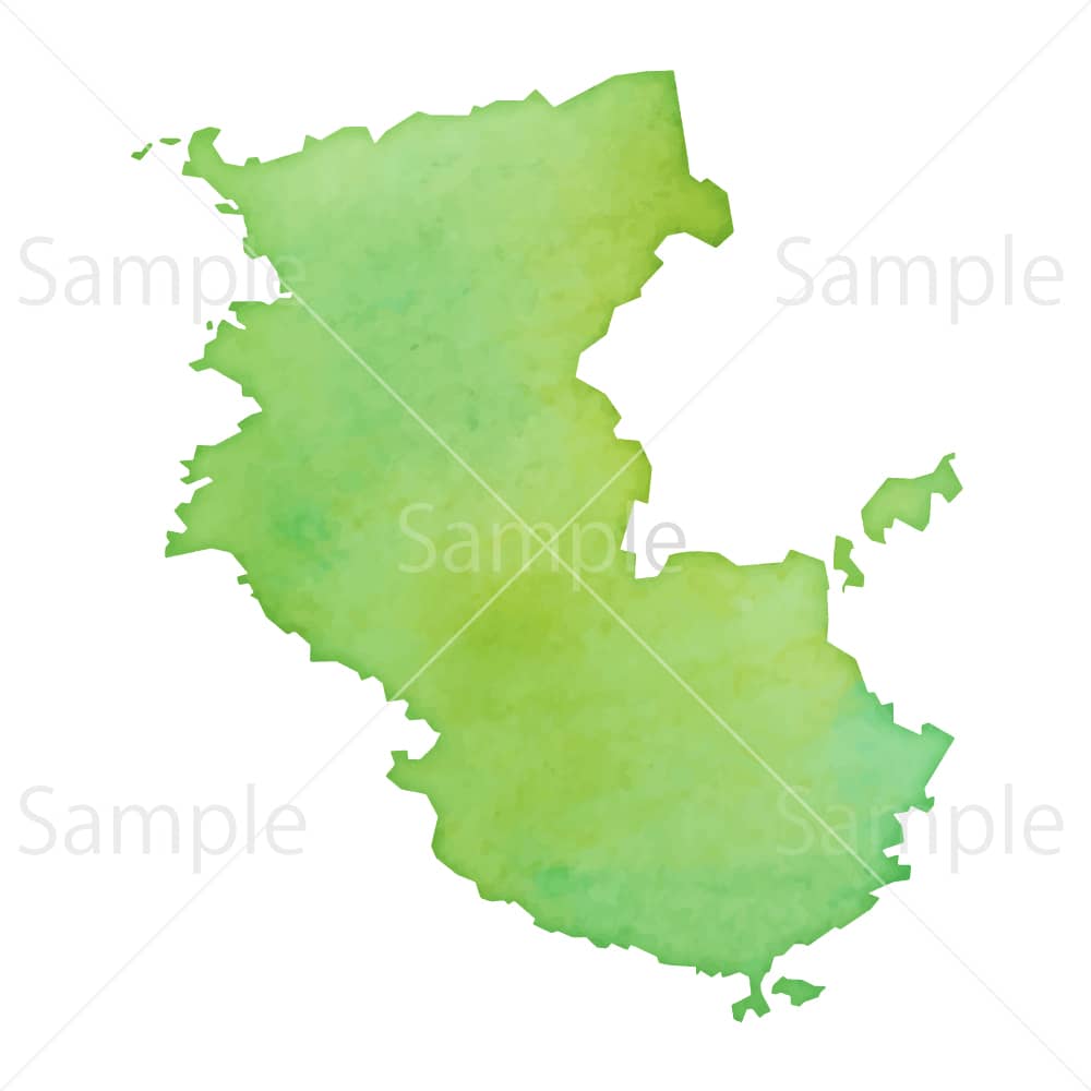 水彩風の地図 和歌山県のイラスト素材