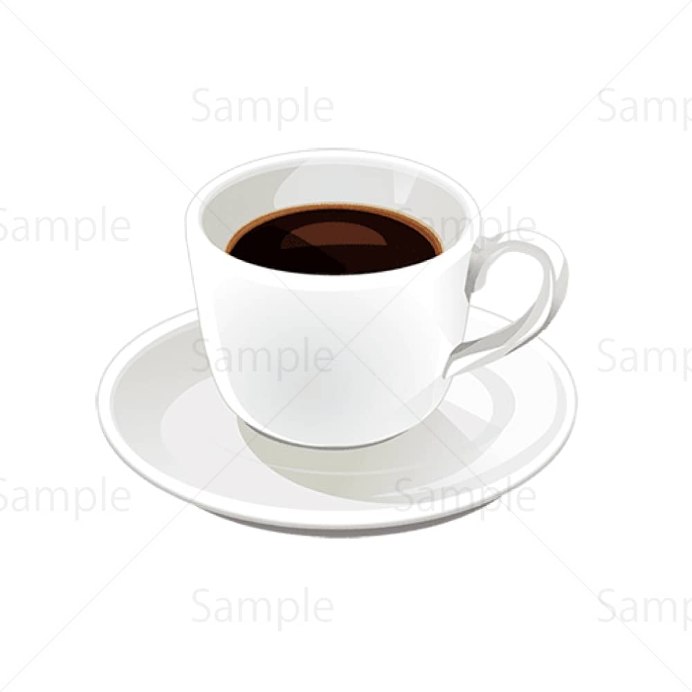 ホットコーヒー（ブラック）のイラスト素材