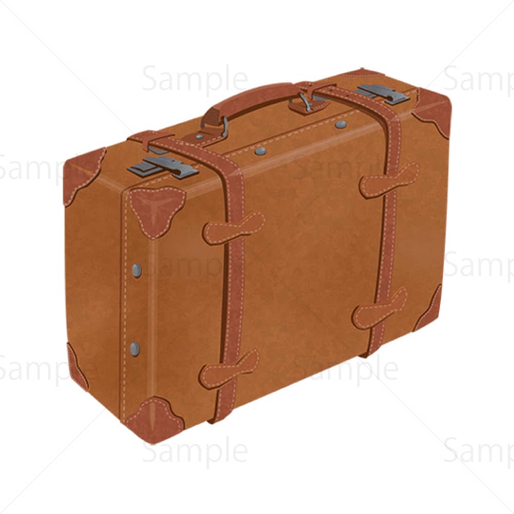 革の旅行鞄（ブラウン）のイラスト素材
