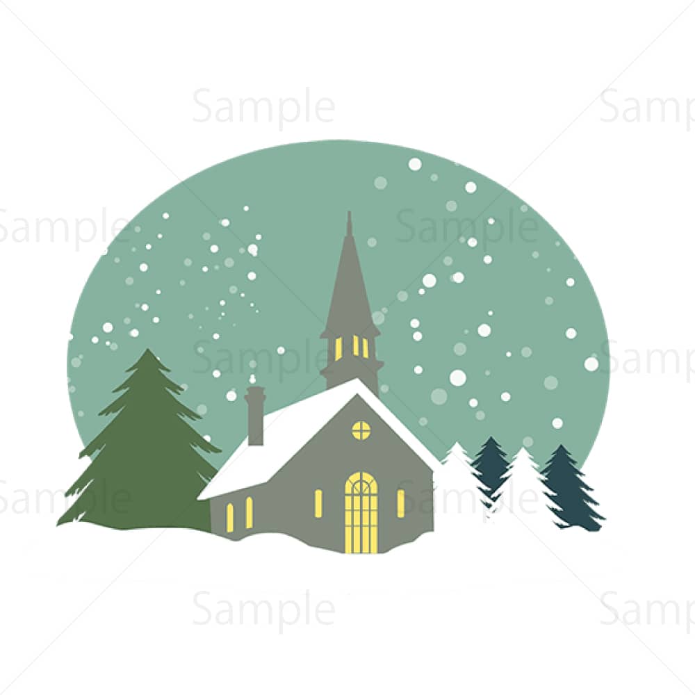 冬の教会のイラスト素材