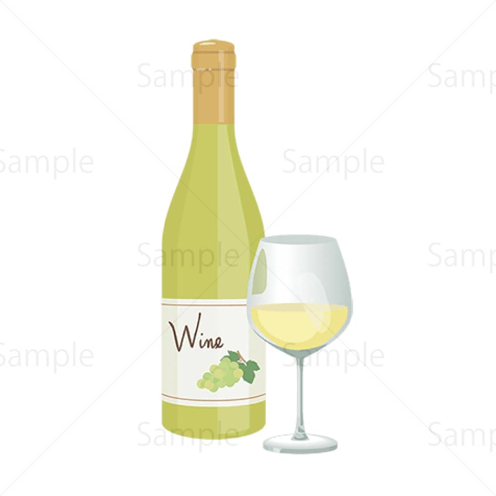 白ワインのイラスト素材
