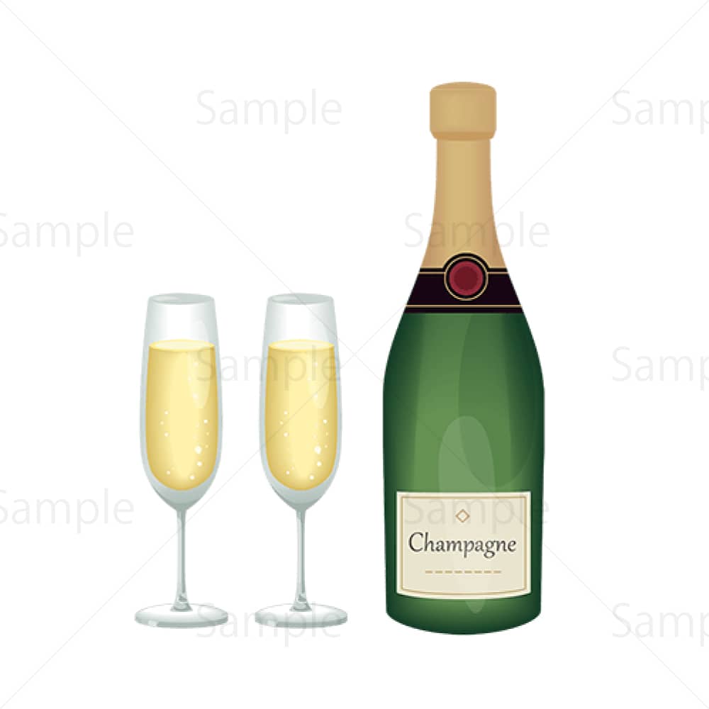 シャンパンのイラスト素材