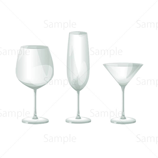 色々なグラスのイラスト素材
