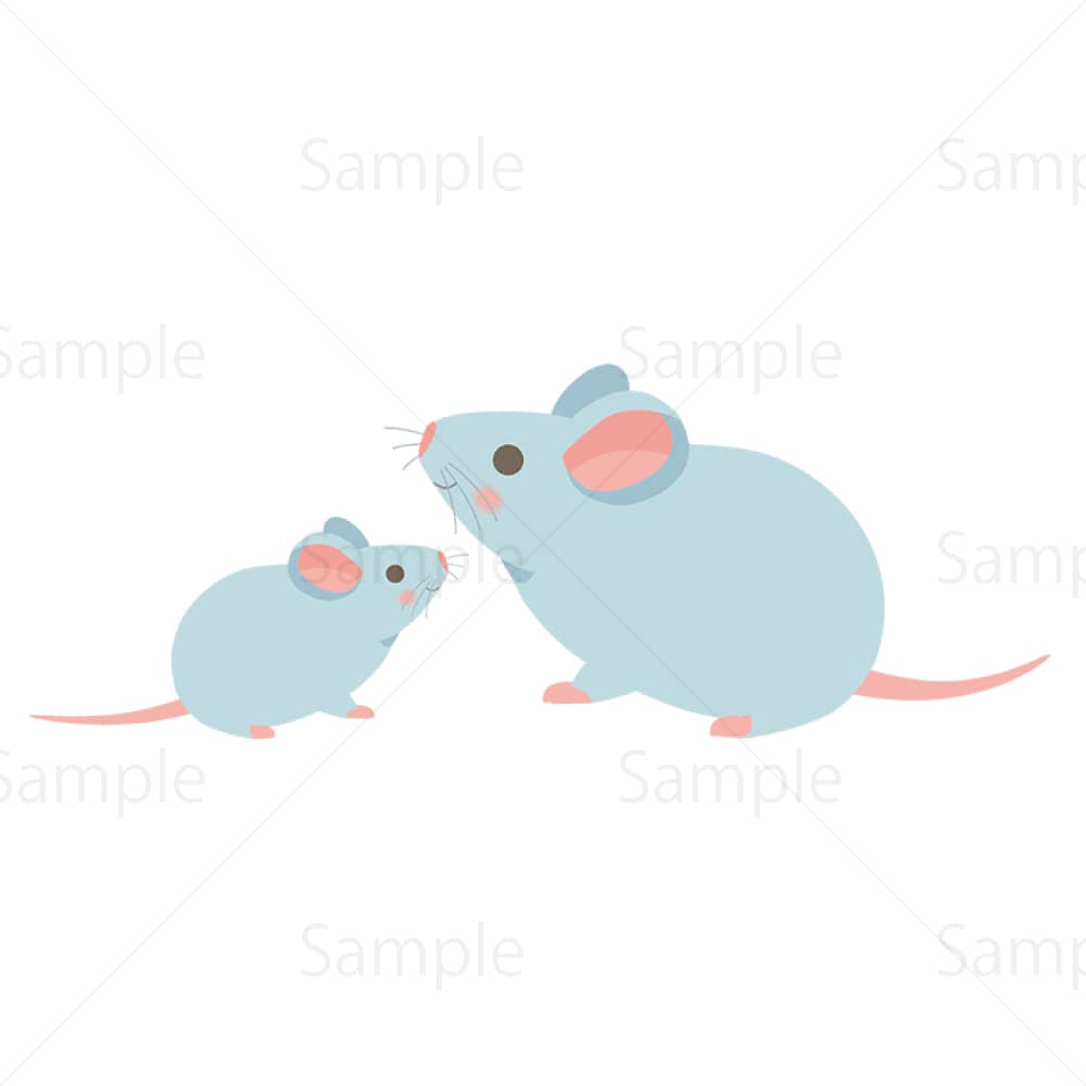 ネズミの親子のイラスト素材