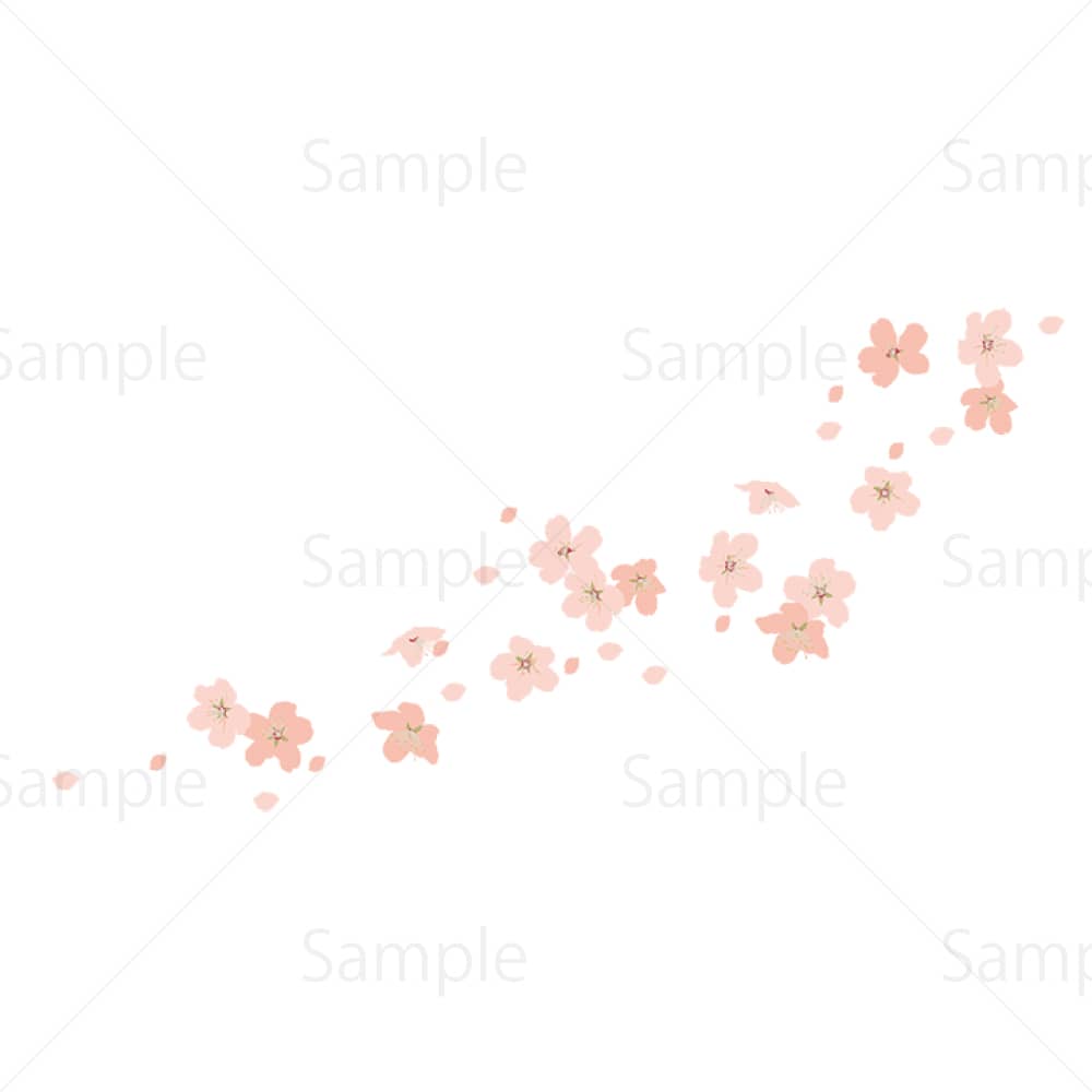 風に舞う桜のイラスト素材
