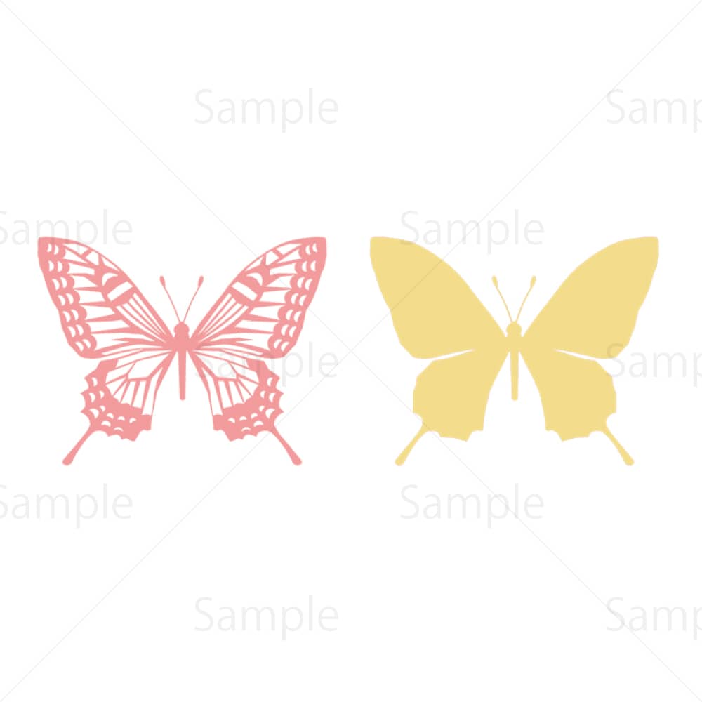 アゲハ蝶のシルエットのイラスト素材