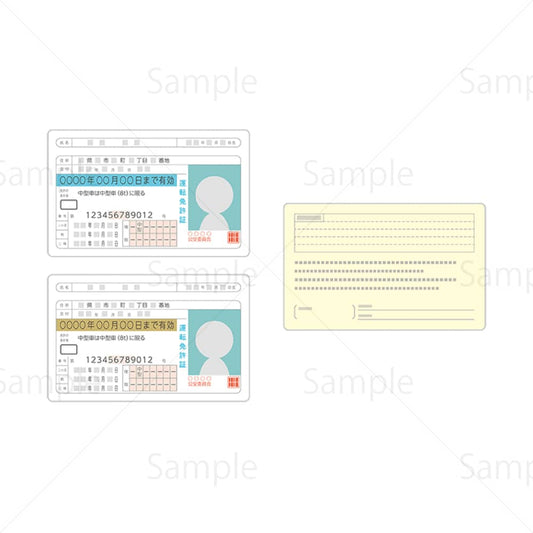 運転免許証（表と裏）のイラスト素材