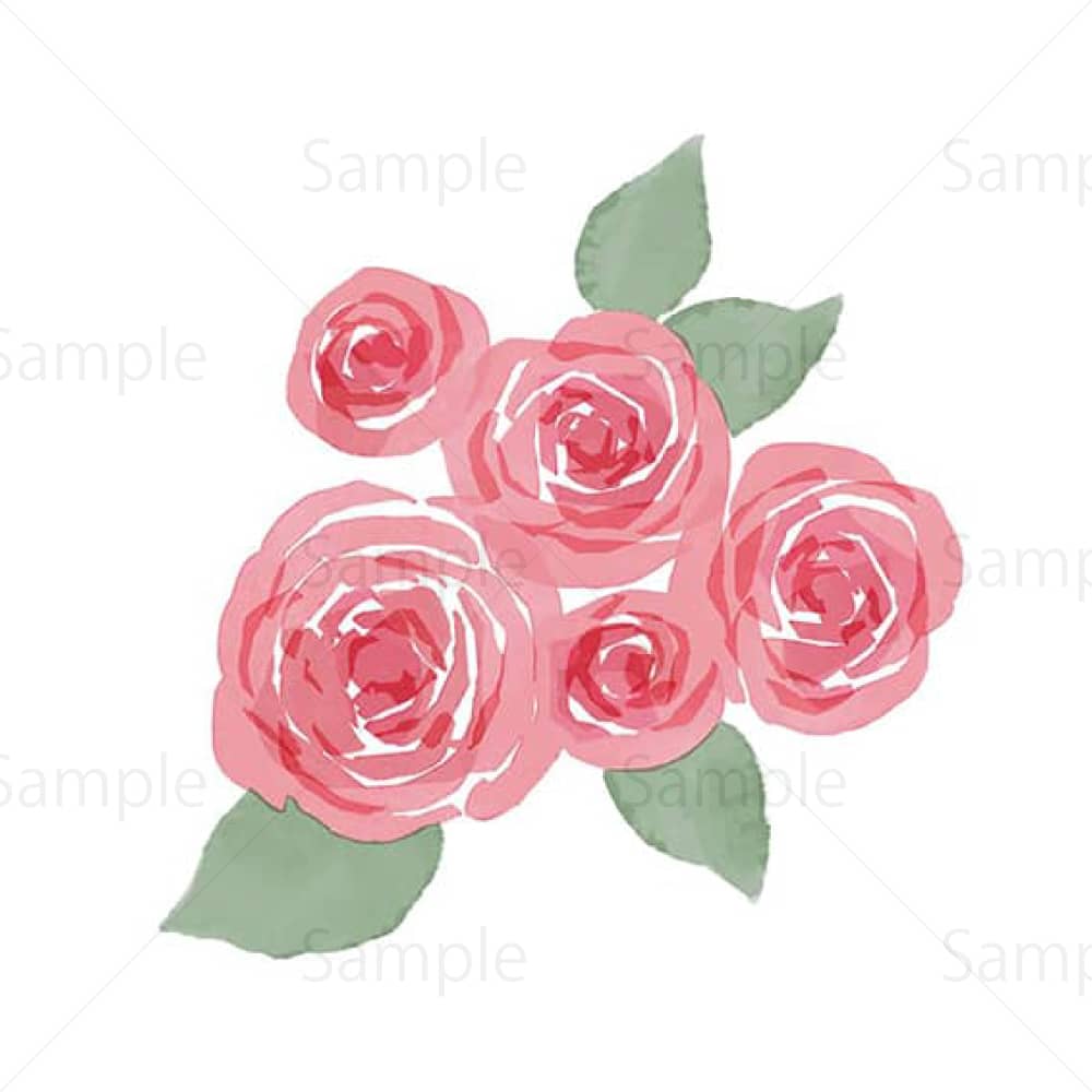 赤いバラの花のイラスト素材