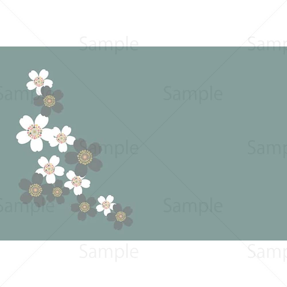 和風の青の花のカードのイラスト素材