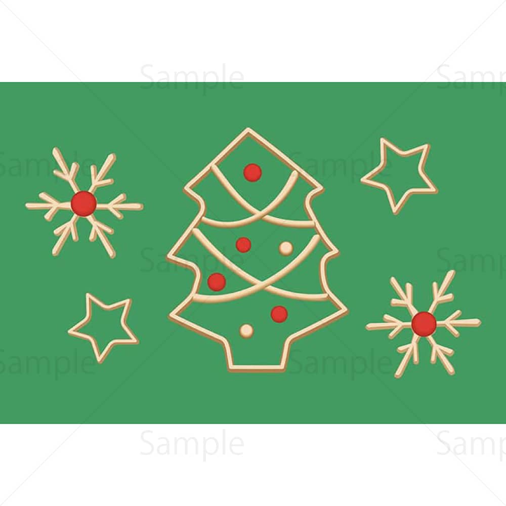 素朴な木のクリスマスオーナメントのイラスト素材