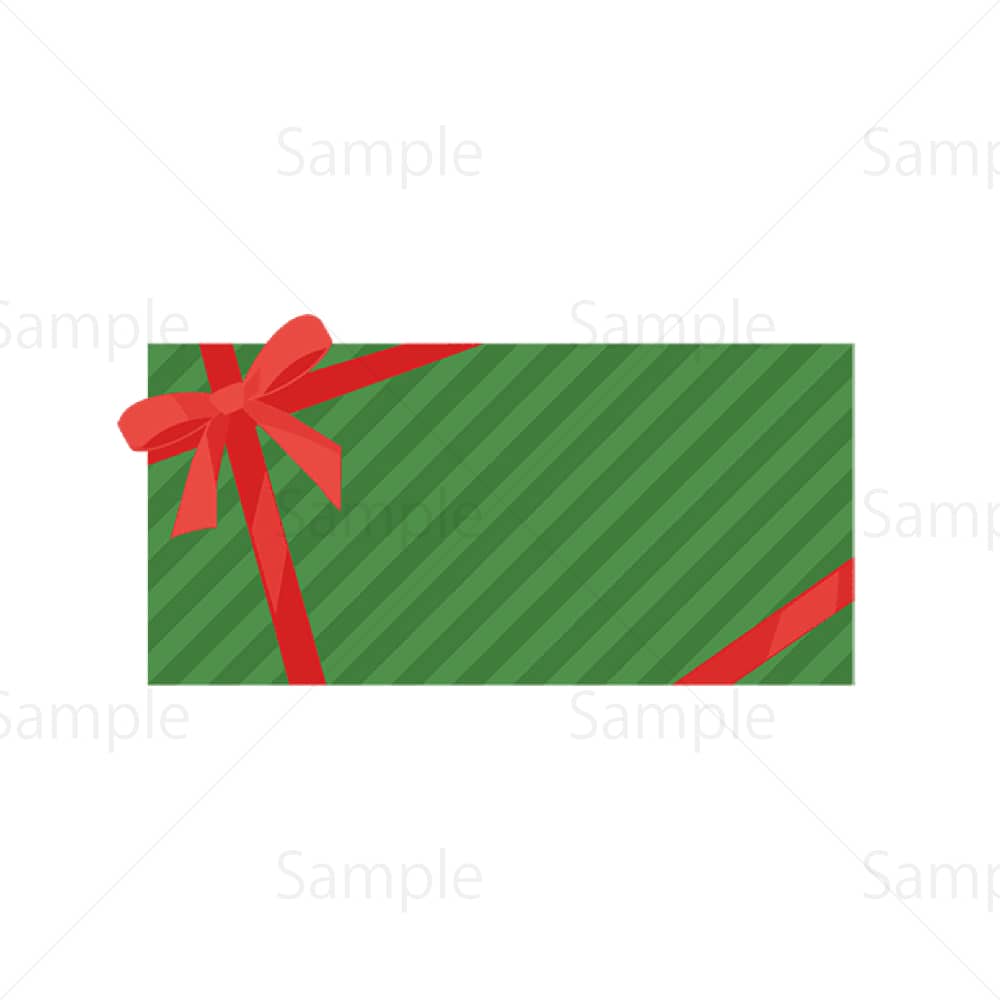 クリスマス用のギフトカード包装のイラスト素材