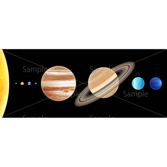 太陽系惑星の大きさ比較のイラスト素材