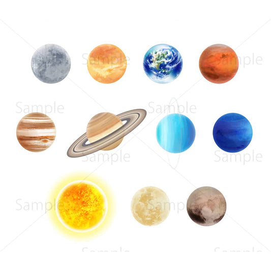 太陽系天体のイラスト素材