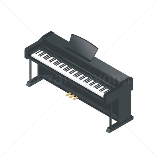 電子ピアノのアイソメトリックイラスト素材
