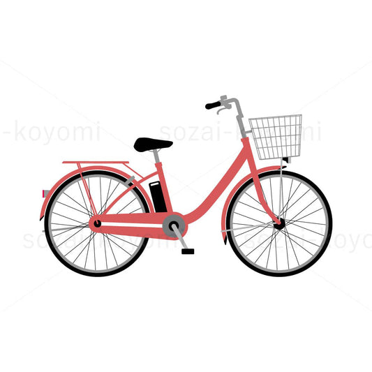 自転車（電動自転車）のイラスト素材