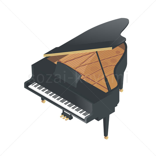 グランドピアノのアイソメトリックイラスト素材