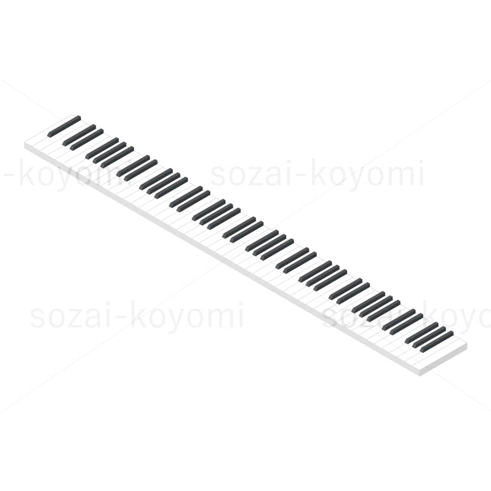 ピアノの鍵盤（アイソメトリック）のイラスト素材