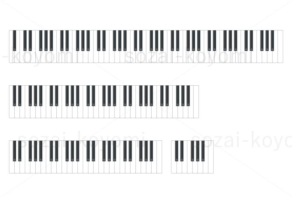 鍵盤  49鍵・61鍵・88鍵（シンプル）のイラスト素材