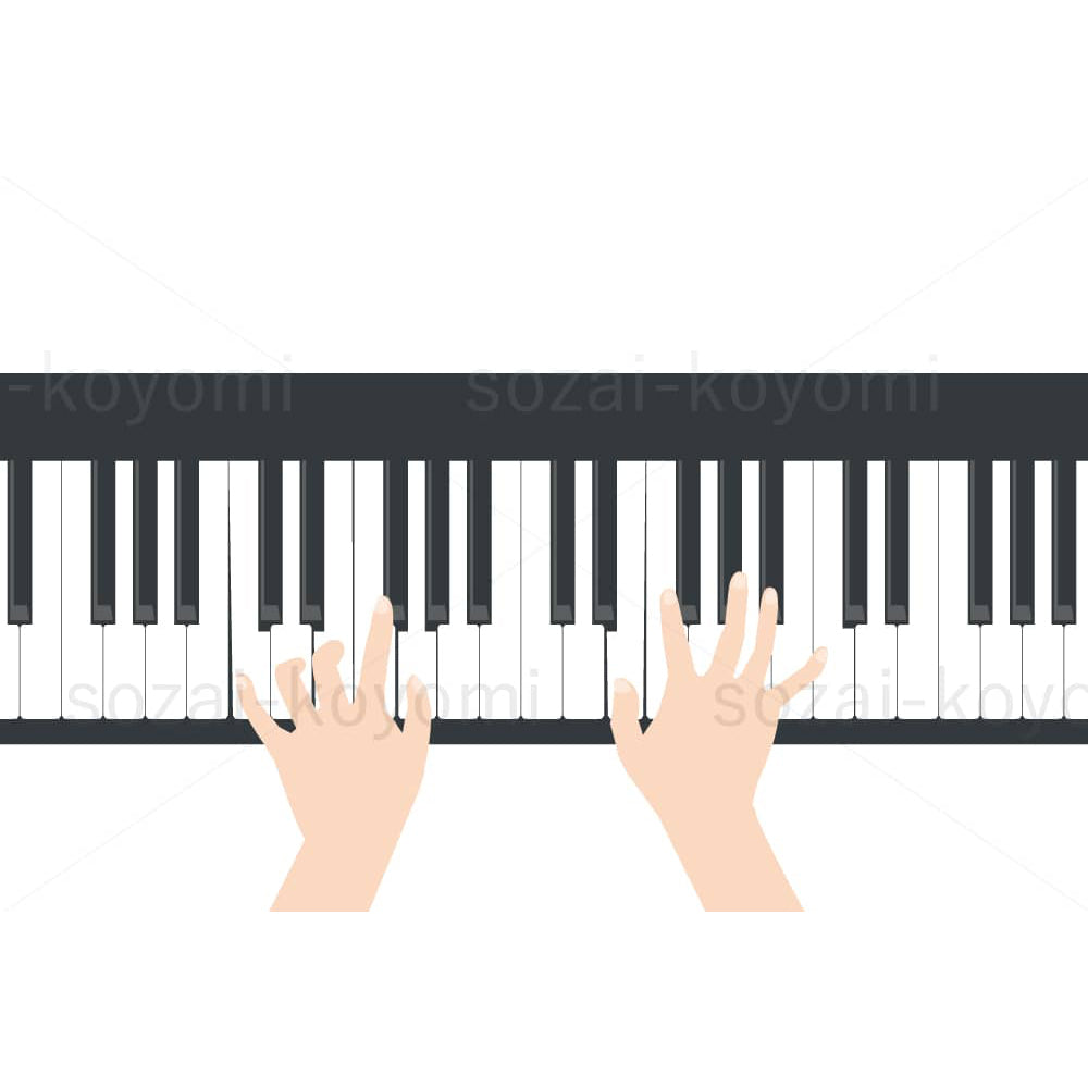 ピアノを弾く手のイラスト素材
