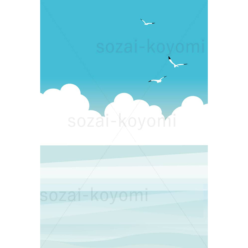 シンプルな夏の海のイメージのイラスト素材