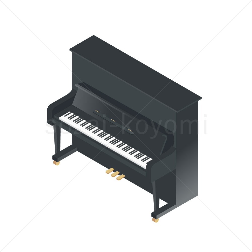 アップライトピアノのアイソメトリックイラスト素材