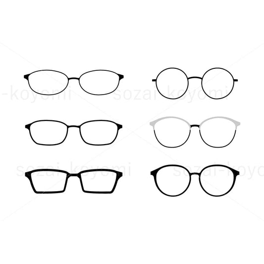 色々なメガネのアイコンのイラスト素材