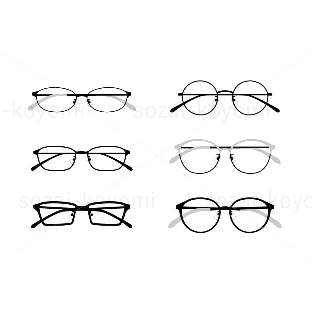 色々なメガネのイラスト素材